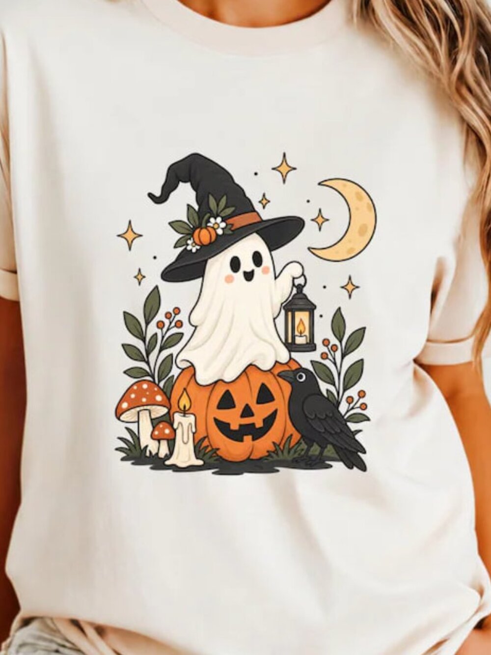 Cute Halloween Ghost Shirt, Witch Ghost Tee, Pumpkin Halloween Tee